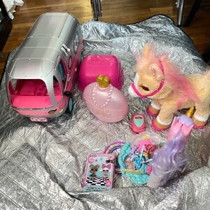 Pink and Cream Toy Set with Pony and Accessories